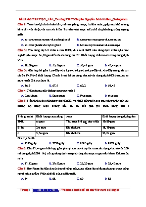 Đề thi thử THPT Quốc gia môn Hóa học lần 1 năm 2017 - Trường THPT chuyên Nguyễn Bỉnh Khiêm (Có đáp án)